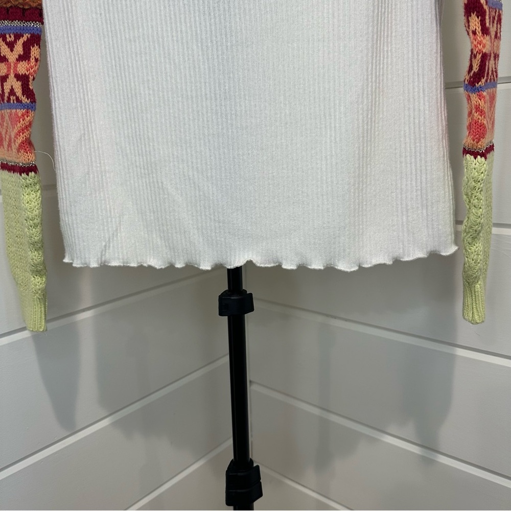 Free People Cream Ribbed Mock-Neck Sweater - Picture 8 of 13